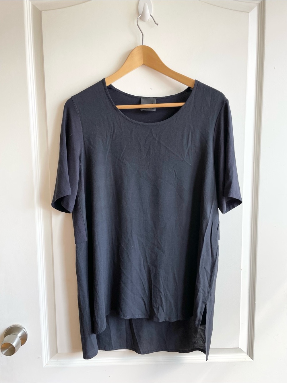 Marina Rinaldi Persona Womens Layered Look Tshirt T Shirt Size S Long Boxy Fit